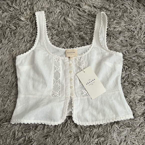 Suzanne Lupe Blouse -  Ivory - Picture 1 of 5